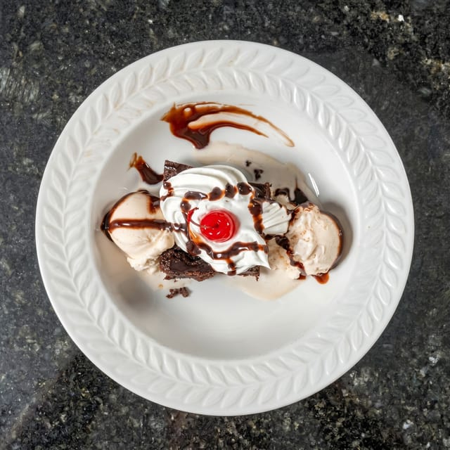 Kid's Fudge Brownie Sundae.